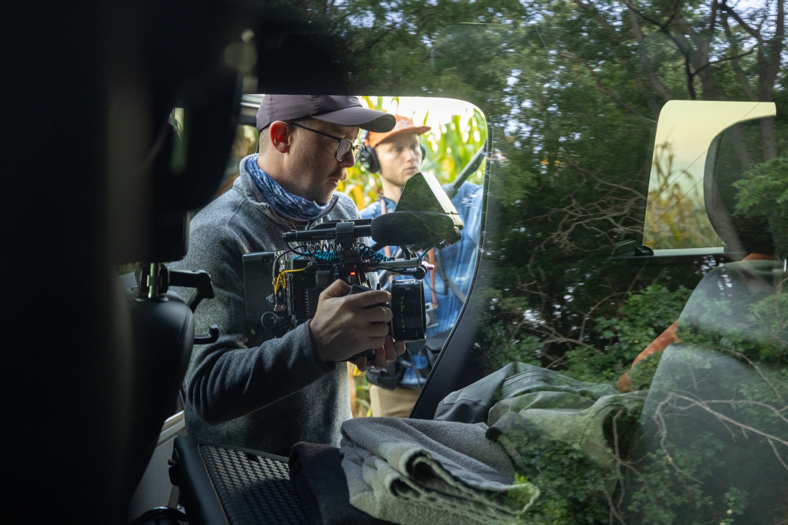 Grant Michael on set